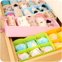 【1至3个装】5格内衣内裤袜子收纳盒 家用抽屉整理盒桌面化妆品储物盒