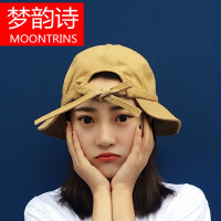 MOONRINS梦韵诗韩版蝴蝶结渔夫帽遮阳休闲日系鸭舌学生折叠防晒太阳帽子女夏