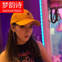 MOONRINS梦韵诗chic风小人刺绣棒球帽女日系休闲街头鸭舌帽子男女学生软顶潮