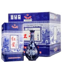 红星二锅头 清香型白酒 52度珍品青蓝花瓷500ml*6瓶整箱装