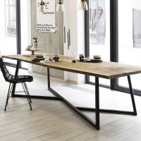 美式大型loft会议桌长桌简约现代实木桌铁艺长条桌子工业风办公桌