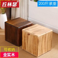 全实木换鞋凳时尚穿鞋凳创意方凳客厅小凳子复古茶几板凳家用矮凳