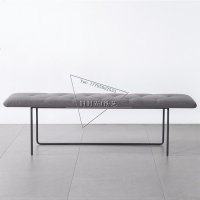 北欧创意铁艺长凳现代餐厅亚麻布料凳设计师玄关换鞋凳沙发床尾凳