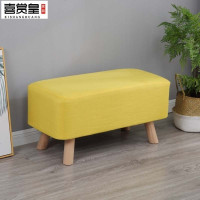 布艺换鞋凳简约现代床尾凳服装店长条凳实木长方形沙发凳客厅垫脚