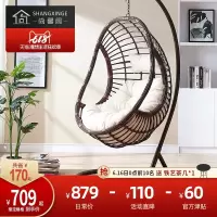 阳台吊椅欧式单人摇篮椅家用藤编懒人摇椅悬挂式成人吊篮藤椅摇篮