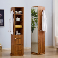 全身穿衣镜带挂衣架的多功能收纳厅柜简约现代书柜首饰旋转鞋柜