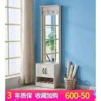鞋柜换鞋凳衣帽挂架组合一体带试穿衣镜子现代简约环保厅玄关柜