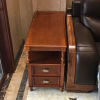 美式沙发边几实木床头桌客厅边柜小茶几储物柜边角柜置物架台灯桌