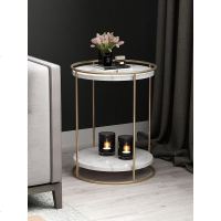 ins铁艺边几简约小茶几床头桌沙发边柜轻奢角几大理石边桌小圆桌