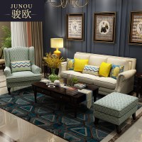 美式沙发布艺田园风格乡村客厅小户型家具三人地中海欧式轻奢组合
