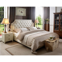 简约现代软包床北欧小户型布艺床后现代双人床主卧床科技布储物床