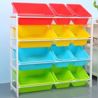 儿童玩具收纳架收纳箱塑料玩具整理架多层玩具收纳柜宝宝玩具架木