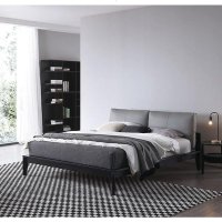 北欧现代实木床1.8米双人床环保卧室家具软靠意式简约布艺木床