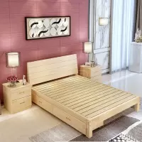 床实木双人1.8米架子1.5m现代简约1.2经济型出租房简易单人硬板松