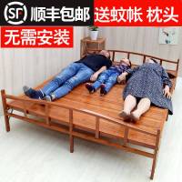 折叠床单人双人床家用午休租房床1.2实木板式简易成人竹子床1.5米
