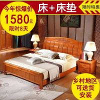 床现代简约实木经济型木头床双人床1.8米主卧箱体式储物工厂直销