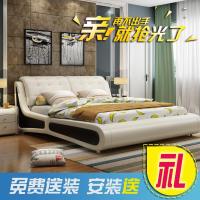 真皮床主卧气动储物现代简约1.8米软体皮艺双人床欧式床1.5婚床