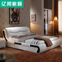 真皮床双人床1.8米现代简约主卧婚床榻榻米1.5米欧式皮艺床