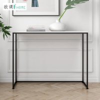北欧玄关柜简约现代端景台轻奢置物架铁艺条案墙边柜大理石玄关桌