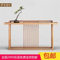 条案供桌新中式实木老榆木靠墙仿古玄关柜现代禅意免漆条几神佛台
