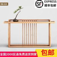 条案供桌新中式实木老榆木靠墙仿古玄关柜现代禅意免漆条几神佛台