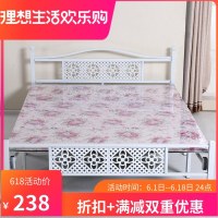 折叠双人床省空间孕妇床家用铁艺木板单人床1.2米1.5米出租房用床
