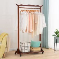 衣帽架实木落地家用客厅晾衣架简约现代可移动卧室挂衣架衣服架子