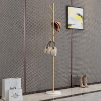 ins网红北欧大理石不锈钢电镀衣帽架 简约现代轻奢卧室落地挂衣架