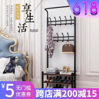 多功能落地衣帽架挂衣架简易衣鞋架组合家用置物架卧室挂衣服架子