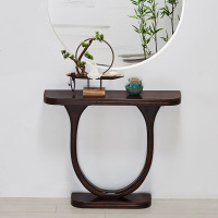 北欧实木家用胡桃木色玄关桌靠墙走廊创意玄关台简约吧台条案供桌