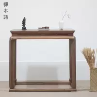 黑胡桃条案玄关桌新中式实木平头供桌中堂案台榆木禅意精品