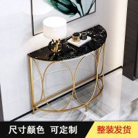 北欧大理石玄关桌半圆靠墙边几条案现代简约窄玄关柜轻奢风端景台