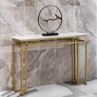 简约现代金色大理石玄关桌轻奢端景台入户厅走廊玄关柜隔断条案