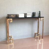 简约新中式现代玄关台面条案几实木铁艺走廊边桌子柜装饰禅意窄边