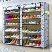 牛津布防尘带拉链家用简易鞋架多层大容量经济型宿舍布艺鞋柜