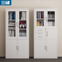 文件柜办公室铁皮带锁资料柜钢制档案收纳柜储物矮柜书柜凭证柜子