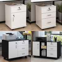 木质文件柜矮柜带锁抽屉资料柜办公桌下活动柜家用移动储物小柜子