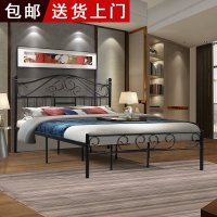 现代简约铁床酒店宾馆出租房床1.2米单人1.5 1.8米双人床铁艺床