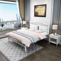 欧式现代铁艺公主床铁架床1.5 1.8米双人床铁床儿童床1.2米简约