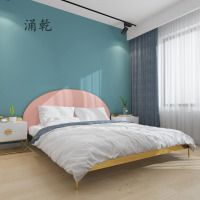 北欧式单双人床1.8主卧1.5米铁床简约现代铁艺床公主布艺床铁架床