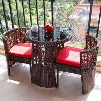 藤椅三件套桌椅阳台小茶几户外休闲藤条编织靠背腾椅子庭院椅组合