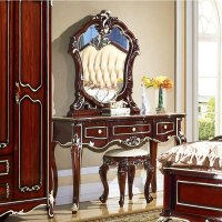 欧式梳妆台 法式梳妆桌 田园梳妆柜 雕花化妆台 美式妆镜