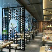 胡桃里咖啡厅酒吧餐厅墙上装饰工业风进铁艺隔断屏风红酒架酒柜