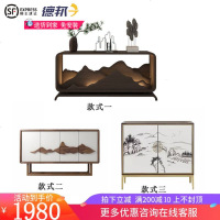 新中式玄关柜实木餐边柜鞋柜厅入户条案端景台禅意供桌整装定制