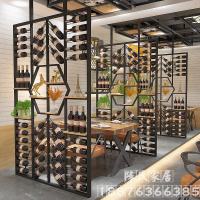 胡桃里铁艺红酒架工业风音乐酒吧酒柜主题餐厅酒庄卡座隔断屏风
