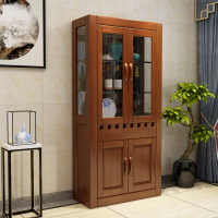 现代中式简约小户型0.9米客厅实木酒柜酒架玻璃隔断陈列书架柜