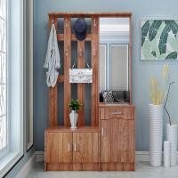 进衣帽柜鞋柜挂衣架组合带镜子多功能厅柜玄关客厅隔断换鞋凳