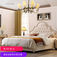 美式床头板实木软包床头板双人主卧皮艺布艺拉扣床头酒店床屏定制
