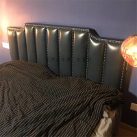 美式软包床头靠背板别墅宾馆酒店屏风轻奢风简约布皮艺床头板定制