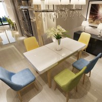 北欧实木餐桌椅组合可伸缩餐桌带电磁炉桌子小户型长方形钢化玻璃